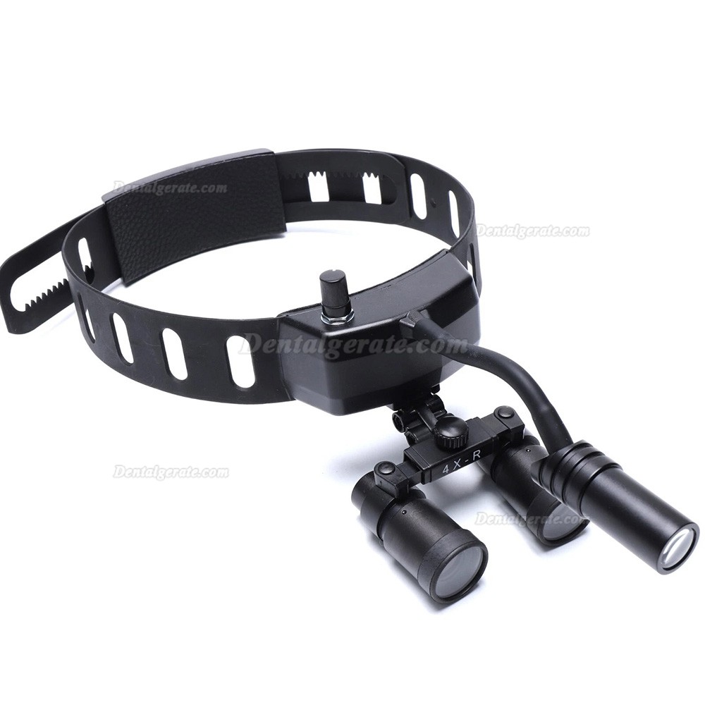 YUYO DY-005 4-fache Dental Lupenbrille + 3 W kabelloses LED-Licht f&uuml;r Lupenbrille